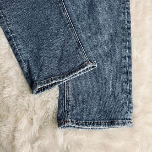 American Eagle Tomgirl Jeans 8 (31x31) Blue Button Fly Mid Rise Denim Womens - Picture 8 of 11